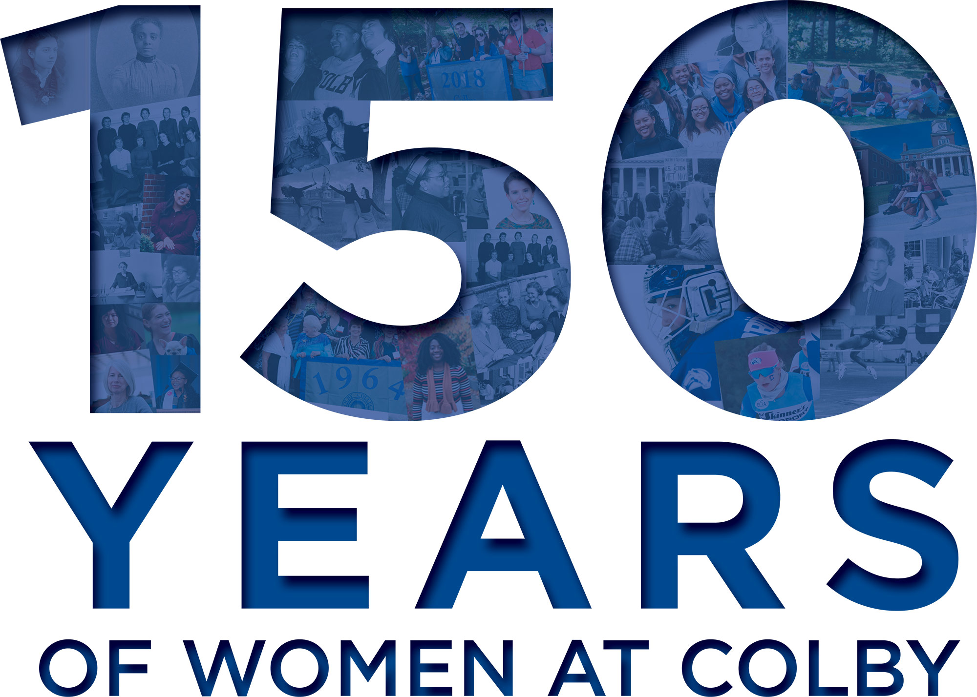 150 years of women at colby typograhpy