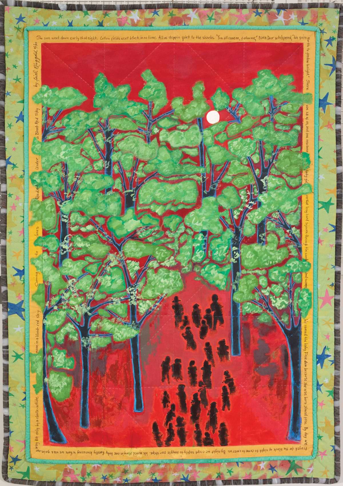 Faith Ringgold, Coming to Jones Road #4: Under A Blood Red Sky, 2000