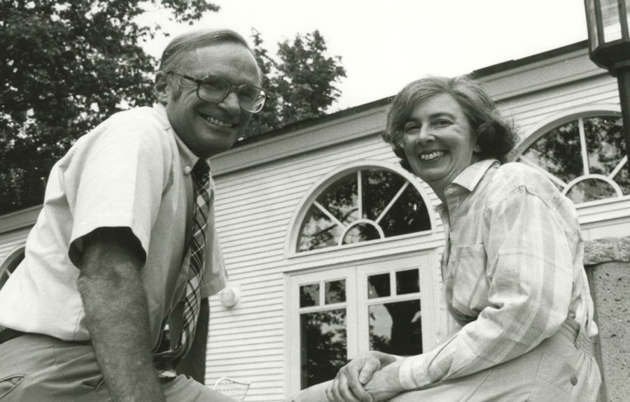 William R. Cotter with his wife, Linda, in front of Cotter Union