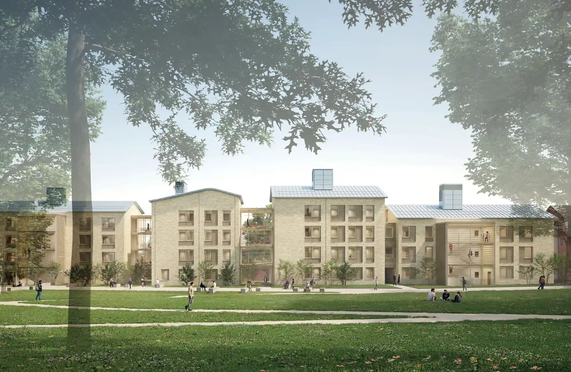 architect sketch of finished residential hall